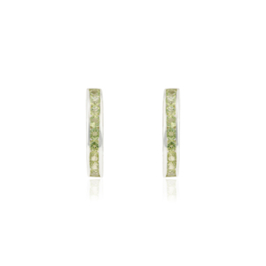 Pendientes de Aro de Plata de Ley 925 con Peridoto Natural de Corte Redondo, Piedra de Nacimiento de Agosto, para Uso Diario, Venta al Por Mayor para Mujer - Product Image 1