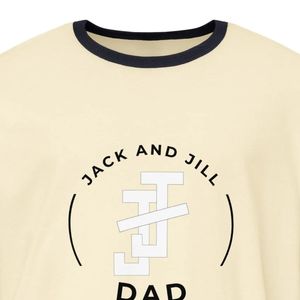 Jack and Jill Dad Unisex Graphic Ringer Tee Short Sleeve Contrast <b>Collar</b> Cotton <b>T</b> <b>Shirt</b> Relaxed Fit Casual Comfortable Family - Product Image 6
