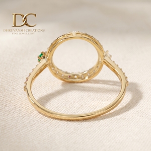 Anillo de Oro Amarillo Sólido de 14 Quilates con Diamante Cultivado en Laboratorio y Esmeralda Colombiana con Certificado IGI para Compromiso, Joyería de Lujo para Mujer - Product Image 5