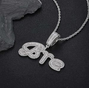 Collar con Colgante de Hip Hop Personalizado con Nombre, Letra Inicial con Diamantes Baguette, para Mujer, Regalo - Product Image 4