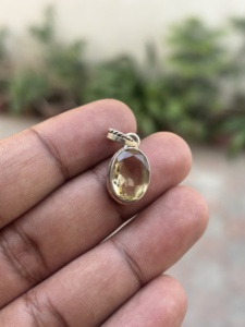 Pendentif ovale en citrine, fait main, argent sterling 925, bijou en pierre précieuse, collier délicat, cadeau unique pour femme au meilleur prix - Product Image 3