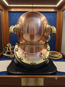 Casco de Buceo Metálico Antiguo Vintage, Casco Náutico Steampunk, Decoración Marítima, Réplica Coleccionable de Casco de Buzo para el Hogar - Product Image 6