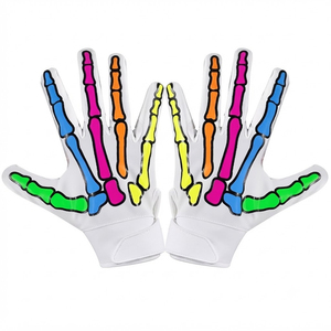 Gants de football américain super adhérents populaires 2026, couleur personnalisable sur la paume, gants de football américain personnalisés avec motifs d'os - Product Image 3