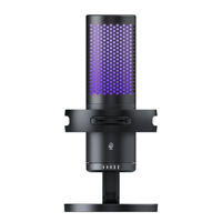 Micrófono USB RGB para Juegos y Streaming, Reducción de Ruido, Captación de Voz Clara, Soporte Ajustable, Plug and Play, Micrófono de Condensador