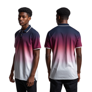 Polo de Algodón con Degradado para Hombre, Estampado Digital, Transpirable, Informal, para Golf, Venta al Por Mayor - Product Image 1