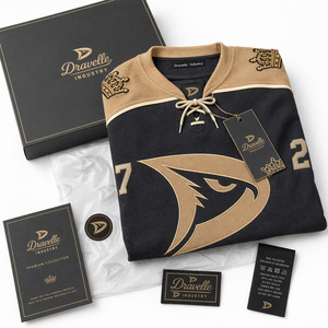 เสื้อฮอกกี้น้ำแข็ง Pro Teamwear แบบสั่งทำพิเศษจากโรงงานผู้ผลิต (OEM) พร้อมปักลายเสื้อฮอกกี้สำหรับผู้ชาย - Product Image 4