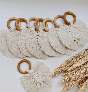 Anillo para Servilletas de Macramé con Forma de Hoja, Decoración de Mesa de Macramé - Product Image 1