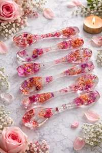 ช้อนเรซิ่นทนทาน ชุดอาหารทันสมัยสำหรับรับประทานอาหารและจัดเลี้ยง พกพาสะดวก ช้อนเรซิ่นทำมือ - Product Image 3