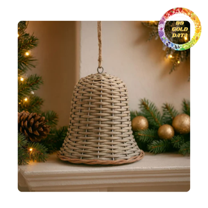 Adornos Navideños de Ratán Natural Hechos a Mano en Diversas Formas para Decoración de Árboles y Eventos Festivos - Product Image 4