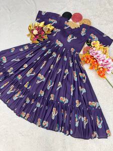 Boutique Wholesale 2026 Autumn New Fashion Round Neck Casual Long Sleeved Chiffon <b>Women's</b> <b>Dress</b> - Product Image 3