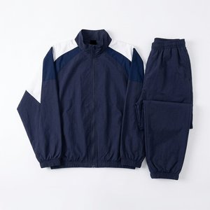 New Wholesale Custom Logo Blue White <b>Men's</b> Nylon Wind Breaker Sets For <b>Summer</b> Outdoor <b>Men</b> Suit Classic Streetwear <b>Jacket</b> Trouser - Product Image 1