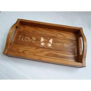 Plateau de rangement en bois multi-usages, plateaux de bar artisanaux, lavables au lave-vaisselle, articles de cuisine décoratifs, plateaux antiques, prix de gros - Product Image 4