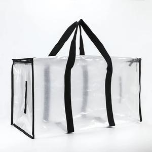 Sac fourre-tout en PVC transparent avec poignées noires, fermeture éclair, style minimaliste, souple, unisexe, pour la chasse - Product Image 2