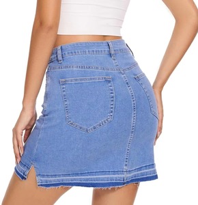 Jupes en jean taille haute avec ceinture, jupes d'été pour femmes, mini-jupes courtes - Product Image 3