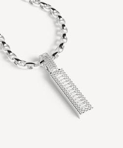 Colgante con Letra I, Chapado en Oro/Plata, con Diamante de Corte Brillante Redondo en Engaste de Canal, Estilo Hiphop Moderno, Regalo Unisex - Product Image 2