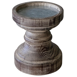Support à bougie en bois rustique rond de 6,5 pouces de haut, porte-bougie décoratif en bois, décoration de maison de style farmhouse - Product Image 1