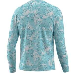 INDEX Men's <b>Long</b> <b>Sleeve</b> <b>Compression</b> <b>Shirt</b> Blue Camouflage Print Quick Dry Slim Fit O-Neck Sporty Design - Product Image 5