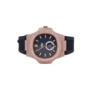 Montre Bling Iced Out Moissanite Style Hip Hop Effet Diamant Montre-Bracelet Luxe Tendance - Product Image 1