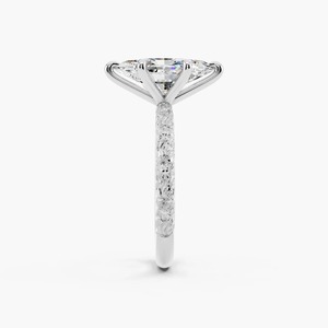 Anillo de Compromiso Solitario con Diamante Cultivado en Laboratorio de 3 Quilates, Corte Marquesa, Grabado Floral Vintage, Oro de 14K - Product Image 3