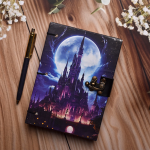 สมุดบันทึกทำมือลายปราสาทพระจันทร์ A5 พร้อมกุญแจล็อค |   สมุดบันทึกสวยงามระดับพรีเมียม 100 หน้า พิมพ์สองหน้า เป็นมิตรกับสิ่งแวดล้อม - Product Image 5