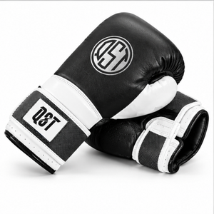 Guantes de Boxeo de Piel Sintética PU Negros y Blancos Personalizados para Hombres y Mujeres, Guantes de Boxeo para Kickboxing, Muay Thai, MMA, Venta al Por Mayor, OEM, ODM - Product Image 3