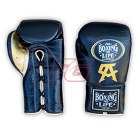 Guantes de Boxeo de Cuero Vacuno de Alta Calidad, Sin Boxeo No Hay Vida, para Entrenamiento y Sparring, con Cierre de Cordones, Absorben la Humedad
