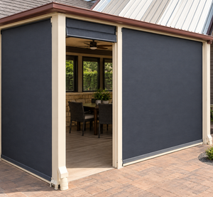Stores motorisés d'extérieur de haute qualité avec un design moderne sophistiqué, tissu personnalisé, protection solaire durable et intimité pour les maisons - Product Image 3