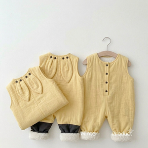 Overoles Casuales de Punto para Bebés de 0 a 2 Años, Pantalones de Forro Polar con Orejas de Conejo, Cierre con Cordón, Modelo AK204 - Product Image 3