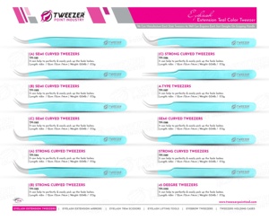 Ensemble de pinces à cils incurvées en acier inoxydable de dernière conception, outil d'extension de cils durable, pointe en fibre pour la cueillette et le greffage - Product Image 6