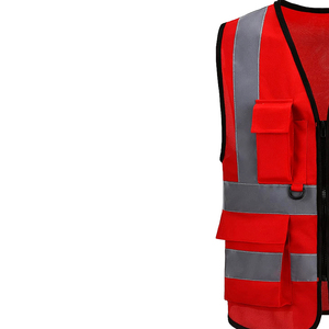 Gilet de sécurité réfléchissant rouge 2026 pour homme, col en V, respirant, séchage rapide, imperméable, 100 % coton, vêtement d'extérieur décontracté pour l'été - Product Image 3