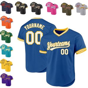 Maillot de baseball authentique personnalisé à col en V en maille large, avec nom et numéro brodés, respirant - Product Image 3