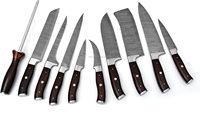 Ensemble de couteaux de chef en acier DAMAS de haute qualité, faits à la main, vente en gros et sur mesure
