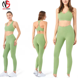 <b>Low</b> MOQ Custom Solid Elastic Waist <b>Top</b> Quality 2-Piece Water Resistant Yoga Legging Set for Women Fitness Wear At NURAK 's 2026 - Product Image 5
