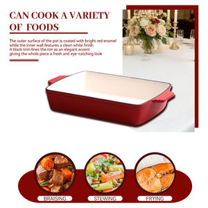 Cazuela Clásica Premium Apta para Horno con Tapa de Vidrio/Cerámica, Forma Rectangular, Apta para Lavavajillas, para Hornear - Product Image 3