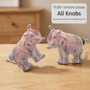 Ba <b>Pink</b> Elephant Cast Iron Furniture Knobs for Cabinet <b>Wardrobe</b> Drawer Dresser-Eco-Friendly Modern Design Easy Bathroom - Product Image 4