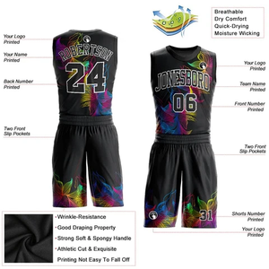 Uniformes de Baloncesto Personalizados de Primera Calidad, Tela Antibacteriana, Impresión por Sublimación, Último Diseño - Product Image 2