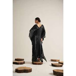 <b>Womens</b> Tie Dye Maxi Kaftan Dress V Neck Loose Fit Long Kimono Dress <b>For</b> <b>Resort</b> Evening <b>Wear</b> - Product Image 4