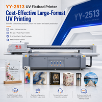 Printer UV Flatbed Baru 2513 untuk Mesin Inkjet UV LED 720x2880 DPI Otomatis untuk Kaca Kayu Akrilik Lembaran Logam Industri