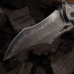 High Quality Handmade DIY OEM 67 Layers Forged Pattern Pocket Folding <b>Knife</b> <b>Bone</b> <b>Handle</b> Daily Outdoor Survival EDC - Product Image 4