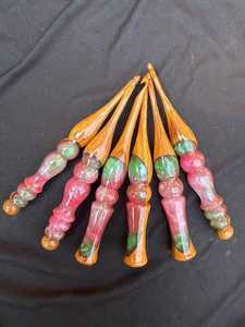 Elegant Attractive Pink Resin & Wooden <b>Crochet</b> <b>Hook</b> Handmade Luxury <b>Crochet</b> <b>Hooks</b> for Hand Knitting Accessory <b>Crochet</b> Tools - Product Image 2