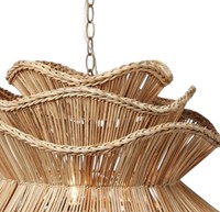 Abat-jour en rotin fait main de qualité commerciale, luminaire suspendu tissé, lustre suspendu durable, lampe de restaurant