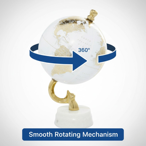 Globe terrestre décoratif en métal de grande taille |   Carte géographique détaillée |   Base noire solide |   Aide à l'étude pour les étudiants et décoration de bureau élégante - Product Image 4