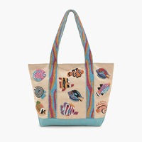 Sac à bandoulière messager en toile fait main pour femme, style bohème indien, avec perles, pour le quotidien, les voyages et les soirées