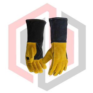 Guantes de Seguridad Completos de Cuero Vacuno, Guantes de Soldadura con Refuerzo en la Palma, Guantes de Soldadura TIG MIG para Bomberos, Antiestáticos y Anti-Impacto - Product Image 3