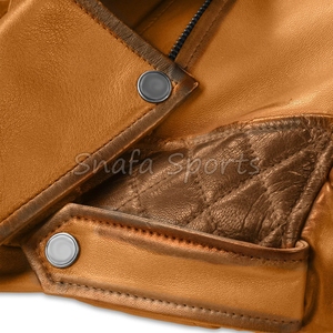 Men Bomber Leather Jacket with Front Zip Pockets Stylish Winter Outerwear Leather Jackets for Men's - Product Image 5