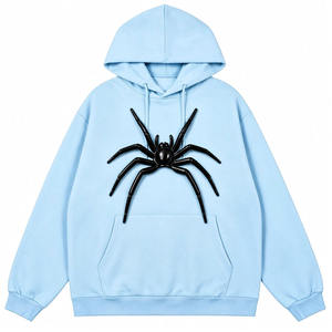 Sudadera con capucha y cremallera con estampado de telaraña de Spider-Man, de punto, corte holgado, para invierno, 100% poliéster, estilo urbano, diseño de telaraña - Product Image 4
