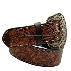 Cinturones de vaquero de herramientas manuales estilo occidental marrón retro unisex al por mayor con cinturón de cuero tallado Vintage para unisex - Product Image 1