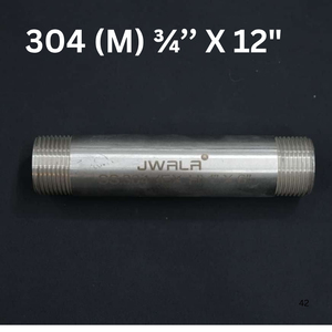 Raccord de tuyau en acier inoxydable 304 de qualité commerciale, filetage mâle 3/4 pouce x 12 pouces, pour eau, huile, gaz et usage industriel - Product Image 2