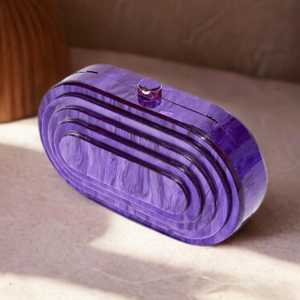 กระเป๋าถือเรซิ่นรูปเปลือกหอยสำหรับผู้หญิง ดีไซน์เก๋ไก๋ สะพายไหล่หรือสะพายข้าง แต่งกลิตเตอร์ลายหินอ่อน สไตล์ลำลอง เหมาะสำหรับฤดูร้อนและฤดูหนาว - Product Image 1