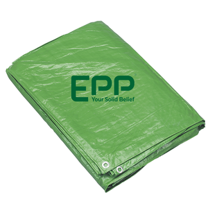 Bâche en plastique PE super robuste 6x8 pieds bleu vert bâche imperméable multi-usages pour usage domestique marron et argent - Product Image 1